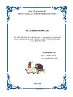 Đề tài nghiên cứu: đặc điểm lâm sàng, cận lâm sàng và kết quả điều trị bệnh nhân tràn mủ màng phổi tại bệnh viện Lao và Bệnh phổi