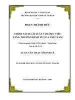 Tài liệu Chính Sách Lãi Suất Với Mục Tiêu Tăng Trưởng Kinh Tế