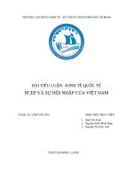 TIỂU LUẬN KINH TẾ QUỐC TẾ RCEP VÀ SỰ HỘI NHẬP CỦA VIỆT NAM