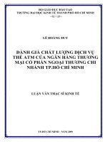 Tài liệu Đánh Giá Chất Lượng Dịch Vụ Thẻ ATM Của Ngân Hàng Thương Mại