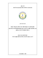 Chuyên đề tốt nghiệp chuyên khoa cấp i  thực trạng công tác tiếp nhận và chăm sóc ban đầu người bệnh đột quỵ não của điều dưỡng tại khoa cấp cứu bệnh viện e 