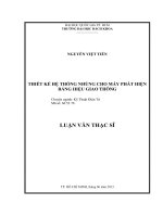 Thiết kế hệ thống nhúng cho máy phát hiện bảng hiệu giao thông 