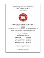 TIỂU LUẬN KINH TẾ VĨ MÔ 2 KINH TẾ XANH VÀ XU HƯỚNG PHÁT TRIỂN KINH TẾ XANH TRONG THỜI ĐẠI MỚI Ở VIỆT NAM