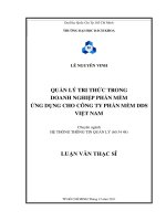 Quản lý tri thức trong doanh nghiệp phần mềm ứng dụng cho công ty phần mềm DDS việt nam 