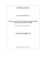 Chế tạo nano vàng chitosan định hướng ứng dụng trong mỹ phẩm 