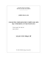 Ảnh hưởng thời điểm phun nhiên liệu đến đặc tính động cơ vikyno RV 125 2