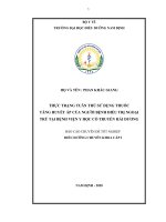 Chuyên đề tốt nghiệp chuyên khoa cấp i  thực trạng tuân thủ sử dụng thuốc tăng huyết áp của người bệnh điều trị ngoại trú tại bệnh viện y học cổ truyền hải dương 