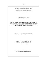 Lập kế hoạch marketing cho dịch vụ tư vấn lean của công ty TNHH simets trong giai đoạn 2013 2014 