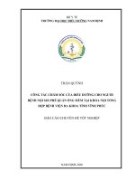 Chuyên đề tốt nghiệp chuyên khoa cấp i  công tác chăm sóc của điều dưỡng cho người bệnh nội soi phế quản ống mềm tại khoa nội tổng hợp bệnh viện đa khoa tỉnh vĩnh phúc 
