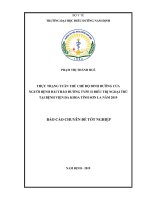 Chuyên đề tốt nghiệp chuyên khoa cấp i  thực trạng tuân thủ chế độ dinh dưỡng của người bệnh đái tháo đường type2điều trị ngoại trú tại bệnh viện đa khoa tỉnh sơn la năm 2019 