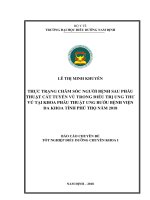 Chuyên đề tốt nghiệp chuyên khoa cấp i  thực trạng chăm sóc người bệnh sau phẫu thuật cắt tuyến vú trong điều trị ung thư vú tại khoa phẫu thuật ung bướu bệnh viện đa khoa tỉnh phú thọ năm 2018 