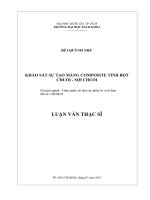 Khảo sát sự tạo màng composite sinh học tinh bột chuối   sợi chuối 