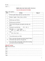 PHIẾU BÀI TẬP TOÁN LỚP 3 HỌC KỲ 2 THEO CÔNG VĂN 2345