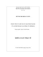 Phân tích và đề xuất giải pháp giảm tỷ lệ phế phẩm tại công ty pepsico 