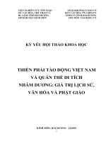Kỷ yếu hội thảo khoa học Thiền phái Tào Động Việt Nam và quần thể di tích Nhẫm Dương: Giá trị lịch sử, văn hóa và Phật giáo