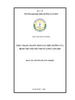Chuyên đề tốt nghiệp chuyên khoa cấp i  thực trạng nguồn nhân lực điều dưỡng của bệnh viện nội tiết trung ương năm 2020 