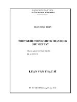 Thiết kế hệ thống nhúng nhận dạng chữ viết tay 