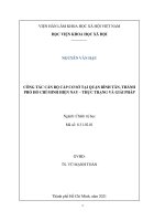 Công tác cán bộ cấp cơ sở tại quận bình tân, thành phố