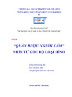 TIỂU LUẬN văn học, môn các loại hình truyện ngắn và thơ trữ tình việt nam hiện đại   đề tài QUÁN rượu NGƯỜI câm” NHÌN từ góc độ LOẠI HÌNH
