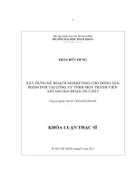 Xây dựng kế hoạch marketing cho dòng sản phẩm DVR tại công ty TNHH một thành viên ANTAM giai đoạn 2013 2015 