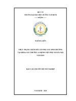 Chuyên đề tốt nghiệp chuyên khoa cấp i  thực trạng chăm sóc sản phụ sau sinh thường tại khoa sản thường a3 bệnh viện phụ sản hà nội năm 2019 