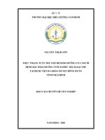 Chuyên đề tốt nghiệp chuyên khoa cấp i  thực trạng tuân thủ chế độ dinh dưỡng của người bệnh đái tháo đường type ii điều trị ngoại trú tại bệnh viện đa khoa huyện đông hưng tỉnh thái bình 