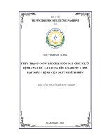 Chuyên đề tốt nghiệp chuyên khoa cấp i  thực trạng công tác chăm sóc đau cho người bệnh ung thư tại trung tâm ung bướu y học hạt nhân   bệnh viện đk tỉnh vĩnh phúc 