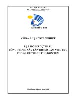 Lập hồ sơ dự thầu công trình xây lắp trụ sở làm việc cục thống kê thành phố kon tum  đatn 