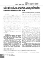 Kiến thức, thái độ, thực hành phòng chống bệnh sốt xuất huyết Dengue của sinh viên nội trú trường Đại học Thương mại năm 2018