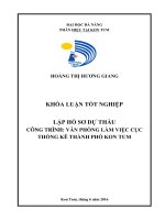 Lập hồ sơ dự thầu công trình văn phòng làm việc cục thống kê thành phố kon tum  đatn 