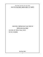 TRƯỜNG ĐẠI HỌC KHOA HỌC TỰ NHIÊN CHƯƠNG TRÌNH ĐÀO TẠO CHUẨN TRÌNH ĐỘ ĐẠI HỌC NGÀNH: KỸ THUẬT ĐỊA CHẤT