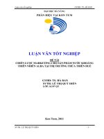 Xây dựng chiến lược marketing cho sản phẩm nước khoáng thiên nhiên alba tại thị trường thừa thiên huế   