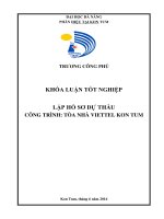 Lập hồ sơ dự thầu công trình tòa nhà viettel kon tum  đatn 