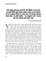 Vận dụng phong cách Hồ Chí Minh về tự phê và phê bình góp phần ngăn chặn sự suy thoái về tư tưởng chính trị, đạo đức, lối sống, những biểu hiện “tự diễn biến”, “tự chuyển hóa”