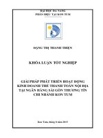 Giải pháp phát triển hoạt động kinh doanh thẻ thanh toán nội địa ngân hàng tmcp sài gòn thương tín chi nhánh kon tum   
