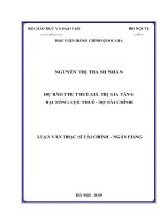 Luận văn Thạc sĩ Dự báo thu thuế giá trị gia tăng tại Tổng cục thuế  Bộ Tài chính