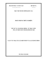 Luận văn Thạc sĩ Xét xử vụ án hành chính  Từ thực tiễn tòa án nhân dân thành phố Hà Nội