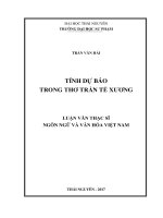 TÍNH DỰ BÁO TRONG THƠ TRẦN TẾ XƯƠNG LUẬN VĂN THẠC SĨ NGÔN NGỮ VÀ VĂN HÓA VIỆT NAM