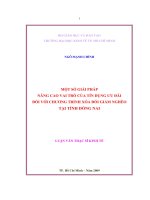 Tài liệu Một Số Giải Pháp Nhằm Nâng Cao Vai Trò Của Tín Dụng