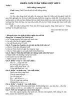 PHIẾU CUỐI TUẦN TIẾNG VIỆT lớp 2 kết nối TRI THỨC