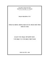 TÌNH VỢ CHỒNG TRONG MỘT SỐ TÁC PHẨM TRỮ TÌNH THẾ KỶ XVIII LUẬN VĂN THẠC SĨ NGÔN NGỮ, VĂN HỌC