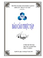 BÁO CÁO THỰC TẬP CƠ KHÍ