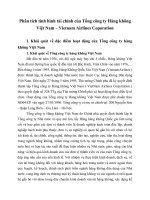 Phân tích tình hình tài chính của tổng công ty hàng không việt nam – vietnam airlines coporation 