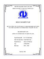 Công tác tuyển dụng và hội nhập đội ngũ cộng tác viên tại công ty cổ phần đầu tư quốc tế ANZ  