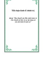 Tiểu luận khoa học chính trị“học thuyết của mác tuần hoàn và chu chuyển tư bản và sự vận dụng nó vào nền kinh tế nước ta” pptx 1995955 