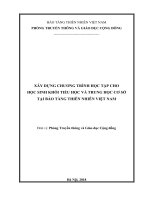 XÂY DỰNG CHƯƠNG TRÌNH HỌC TẬP CHO  HỌC SINH KHỐI TIỂU HỌC VÀ TRUNG HỌC CƠ SỞ  TẠI BẢO TÀNG THIÊN NHIÊN VIỆT NAM