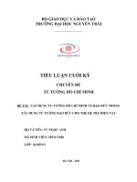 BÀI TIỂU LUẬN CUỐI kỳ tư TƯỞNG hồ CHÍ MINH