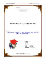 bài tiểu luận phân loại chi chí và giá bán món ăn SÚP BÍ ĐỎ KIỂU Ý