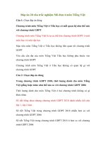 đáp án 20 câu trắc nghiệm mô đun 4 môn tiếng việt