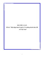 Tài liệu tiểu luận hội nhập kinh tế quốc tế và những thách thức đối với việt nam  pdf 